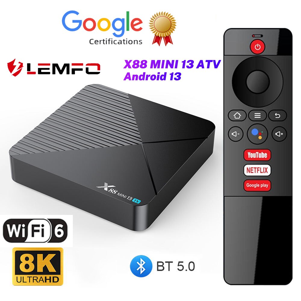 LEMFO X88 ̴ 13 TV ȵ̵ Ʈ ڽ, RK3528  , 8K  6, 4G RAM, 64G ROM,  ýƮ, PK H20 Tox3 Btv13 W2